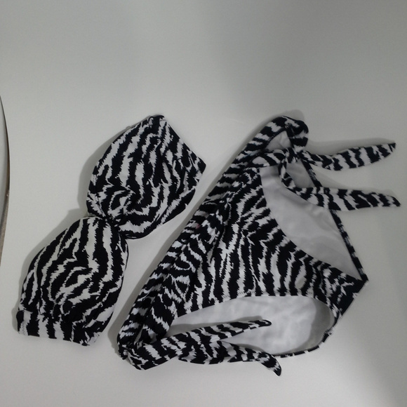 Victoria's Secret bikini swimsuit S L Zebra Black - Picture 3 of 8